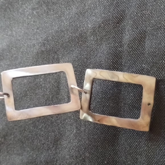 Earrings Hand Crafted Sea Shell type beads greyish blue. - Picture 2 of 4